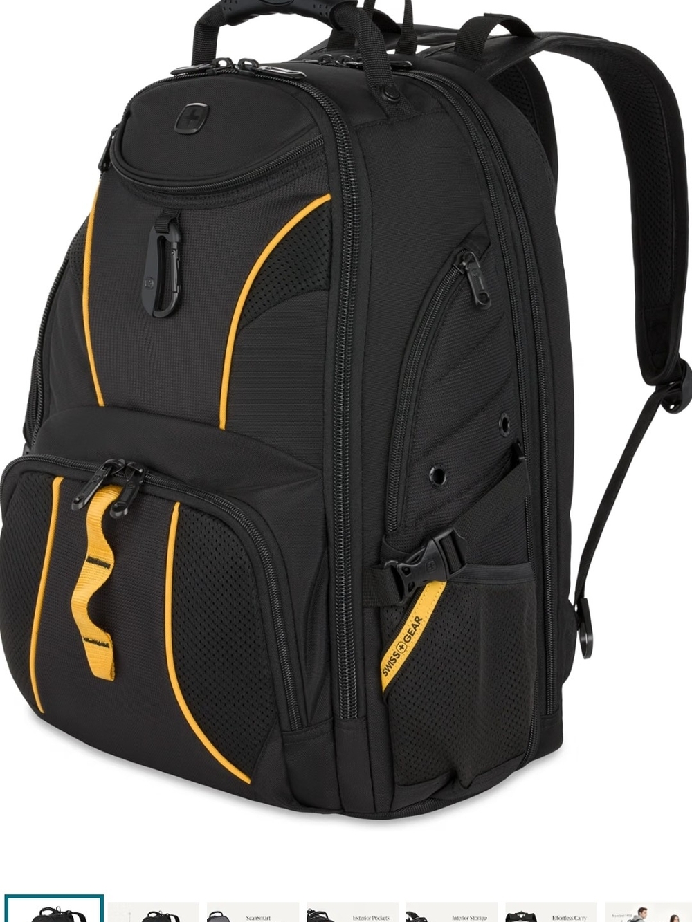 SwissGear Black & Yellow Multi-Compartment Laptop Backpack